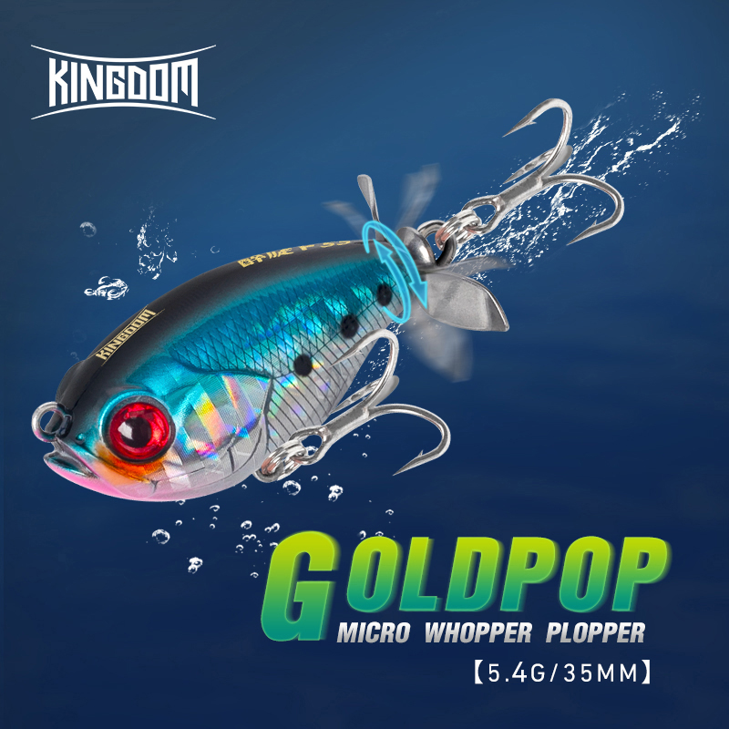 Fishing Lure Popper - เหยื่อล่อปลาเหยื่อปลอมชนิดแข็งขนาด35มม. 5.4ก. เหยื่อปลอมสำหรับปลาเทราท์ไพค์เบสแบบลอยน้ำได้