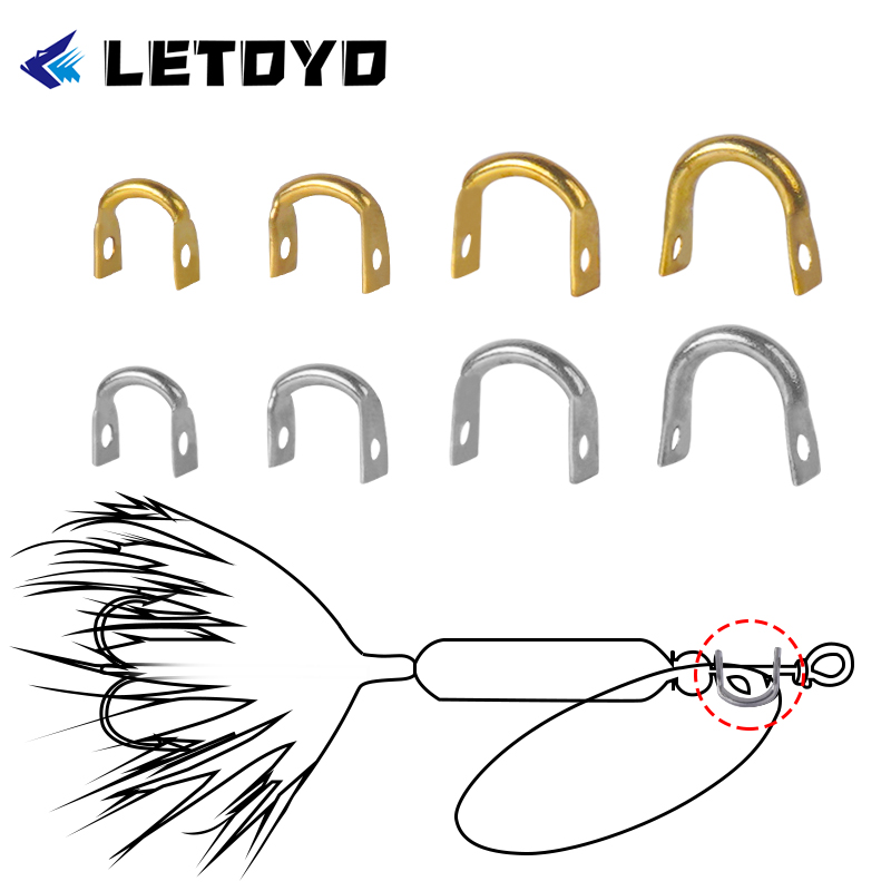 Fishing Lure Spoon - Letoyo 100ชิ้นสปินเนอร์เหล็กสแตนเลสสตีลรูปตัวยูสำหรับเหยื่อล่อปลาช้อนสปินเนอร์