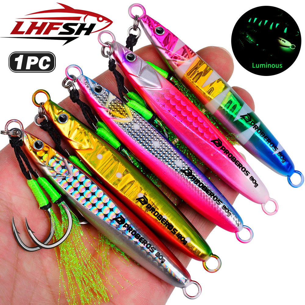 Fishing Lure Buzzbait - เหยื่อตกปลาโลหะเรืองแสง LHFSH น้ำหนัก 20-80 กรัม แบบจมช้า
