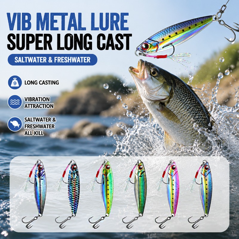 Fishing Lure Blade Bait - เหยื่อตกปลา VIB โลหะพิมพ์ 3 มิติ สำหรับตกปลาระยะไกล