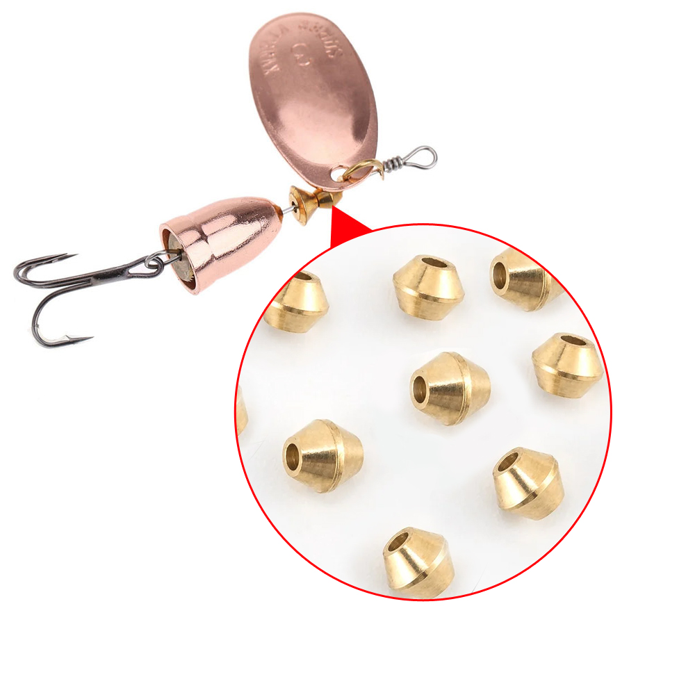 Fishing Lure Spinner - ลูกปัดทองเหลืองสำหรับทำเหยื่อตกปลาแบบ DIY จำนวน 40 ชิ้น สำหรับตกปลาแบบ