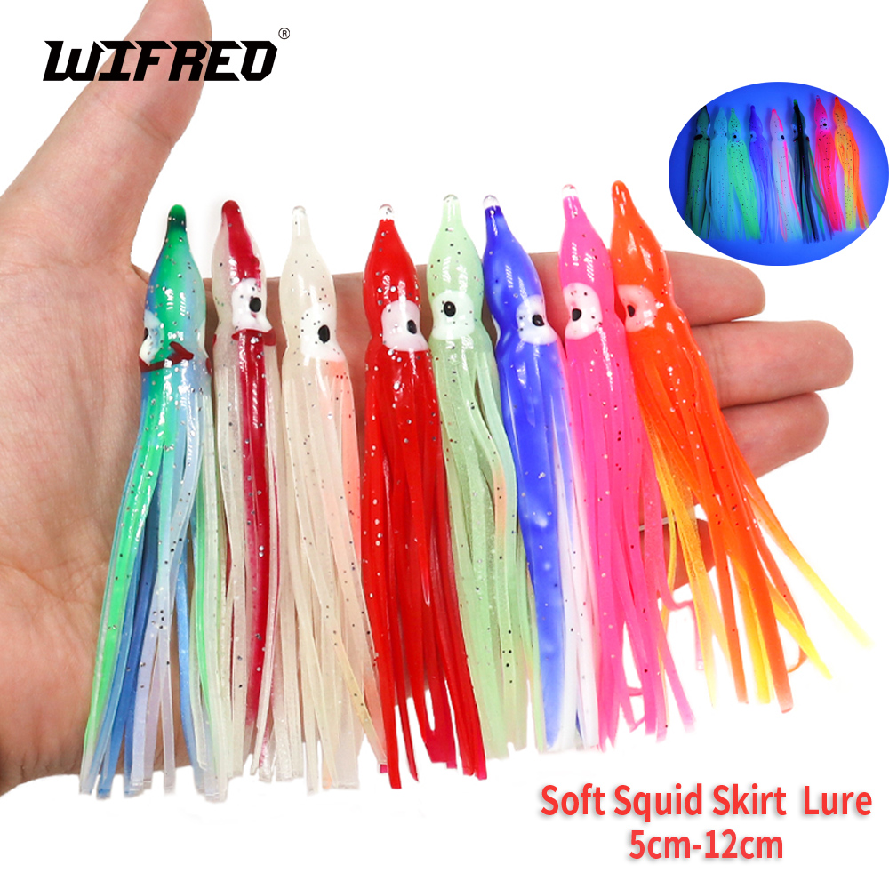 Fishing Lure Buzzbait - Wifreo ยางกระโปรงปลาหมึกตกปลาทะเลตกปลาเหยื่ออ่อน Octopus ตกปลา Lure UV