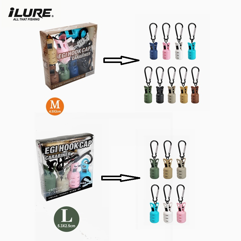 Fishing Lure Kit - ชุดป้องกันเหยื่อตกปลาหมึกขนาด L+M พร้อมปลอกครอบเบ็ดตกปลาหมึกยักษ์ อุปกรณ์ตกปลาหมึก ปลอกครอบเบ็ดตกปลาหมึก ปลอกครอบเบ็ดตกปลาหมึกแบบร่ม