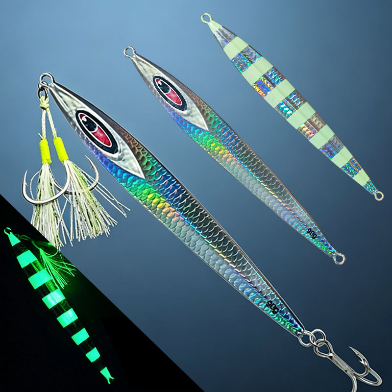 Fishing Lure Blade Bait - เหยื่อจิ๊กกิ้งโลหะแบบใบยาว ตกปลาเร็ว จมเร็ว น้ำหนัก 60 กรัม