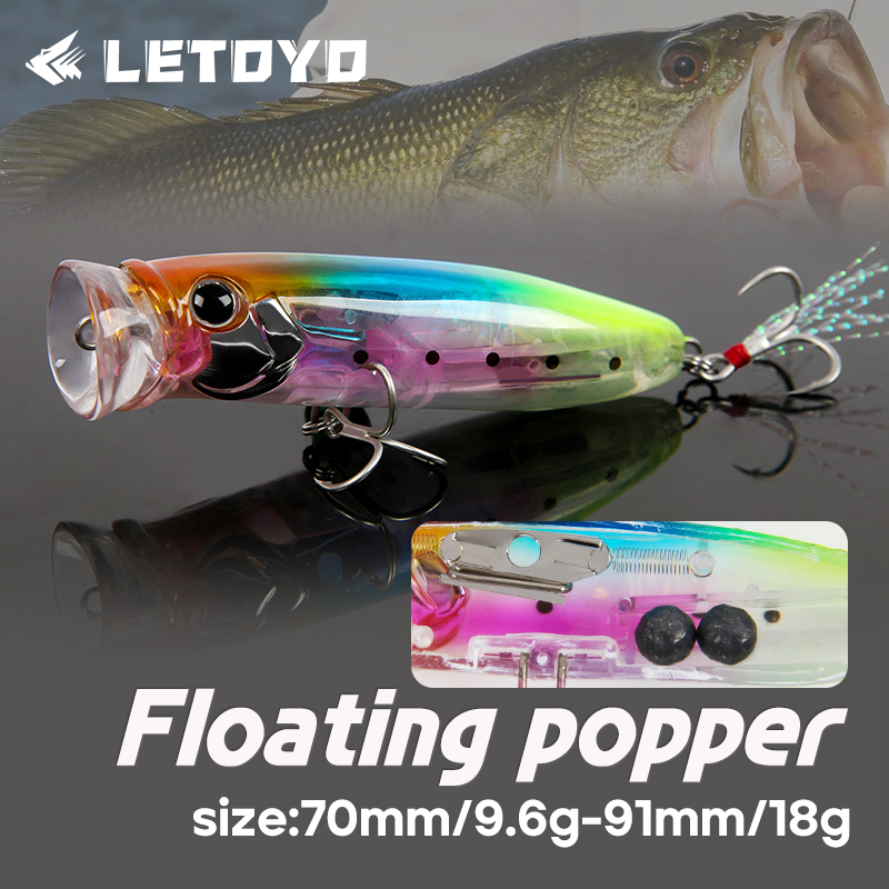 เหยื่อปลอมแบบลอยน้ำ LETOYO 9.6 - Fishing Lure Popper บทวิจารณ์และราคา