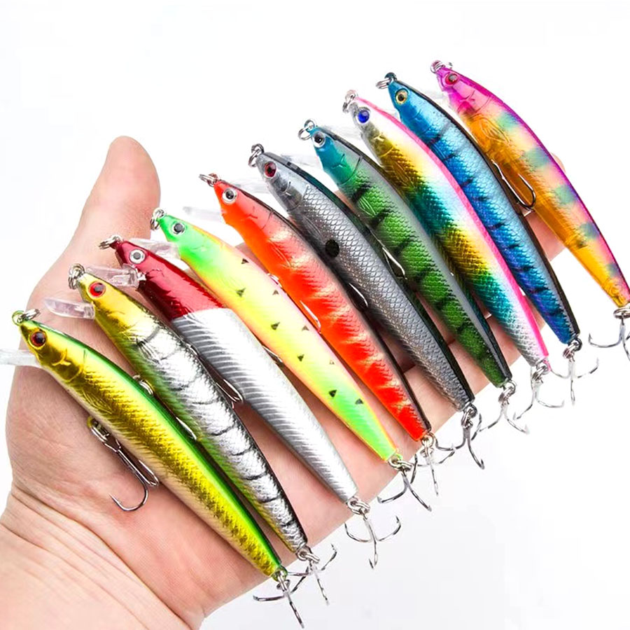 10PCS Jerkbait Minnow Swimbait - Fishing Lure Swimbait บทวิจารณ์และราคา