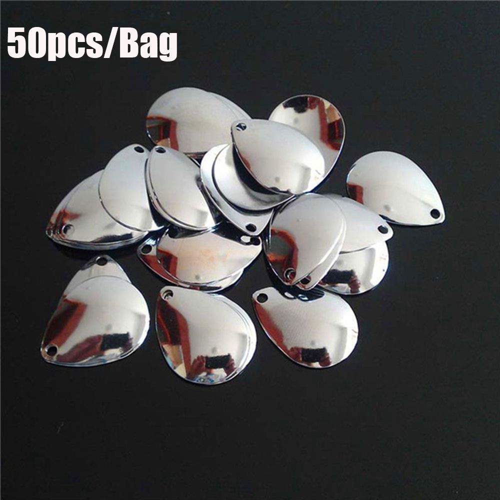 50 ชิ้น ใบพัดโลหะนิกเกิลเรียบแ - Fishing Lure Spoon บทวิจารณ์และราคา