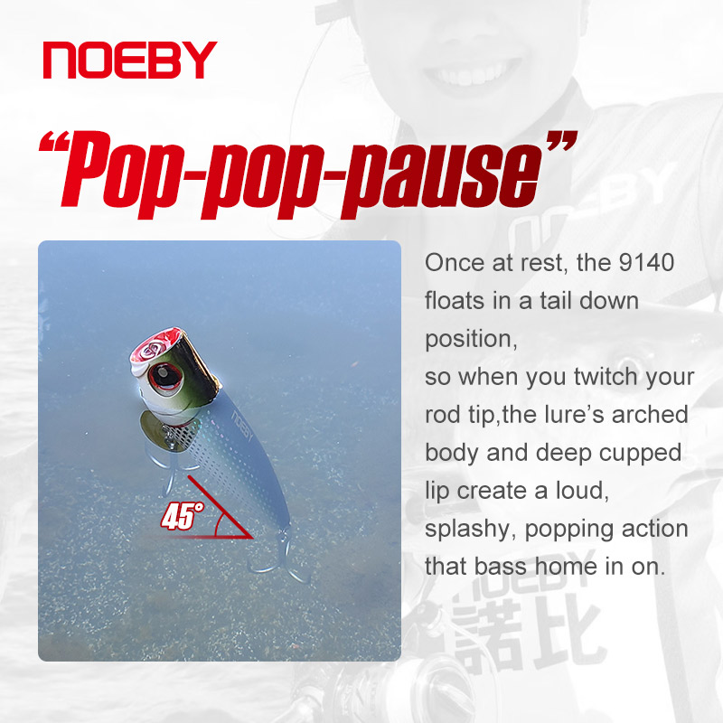 Noeby 105mm 24g Topwater Poppe - Fishing Lure Popper บทวิจารณ์และราคา